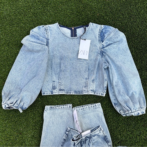 Zara denim top jeans set - Picture 7 of 10